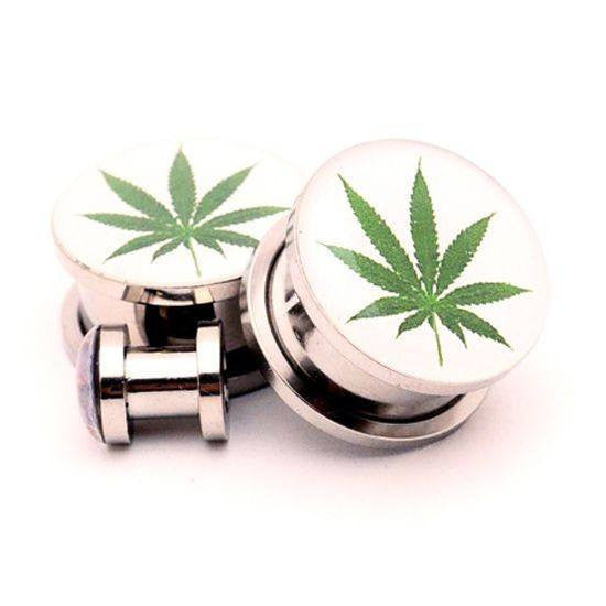 Pot Leaf Picture plugs by Mystic Metals - InkedShop - 1