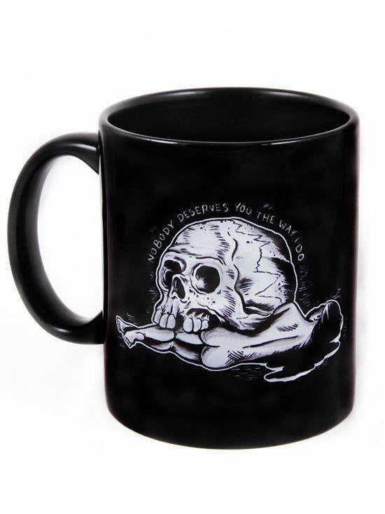 &quot;Skull Crush&quot; Mug by Matt Kerley for Inked (Black) - InkedShop - 1