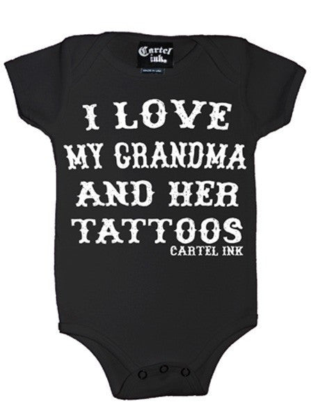 Infant&#39;s &quot;I Love My Grandma And Her Tattoos&quot; Onesie by Cartel Ink (More Options) - www.inkedshop.com