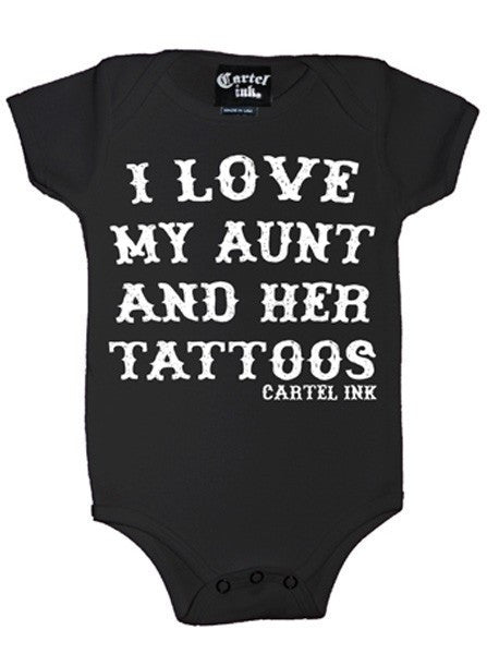 Infant&#39;s &quot;I Love My Aunt And Her Tattoos&quot; Onesie by Cartel Ink (More Options) - www.inkedshop.com
