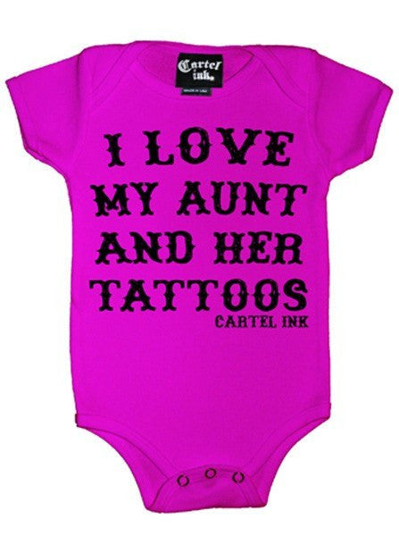 Infant&#39;s &quot;I Love My Aunt And Her Tattoos&quot; Onesie by Cartel Ink (More Options) - www.inkedshop.com