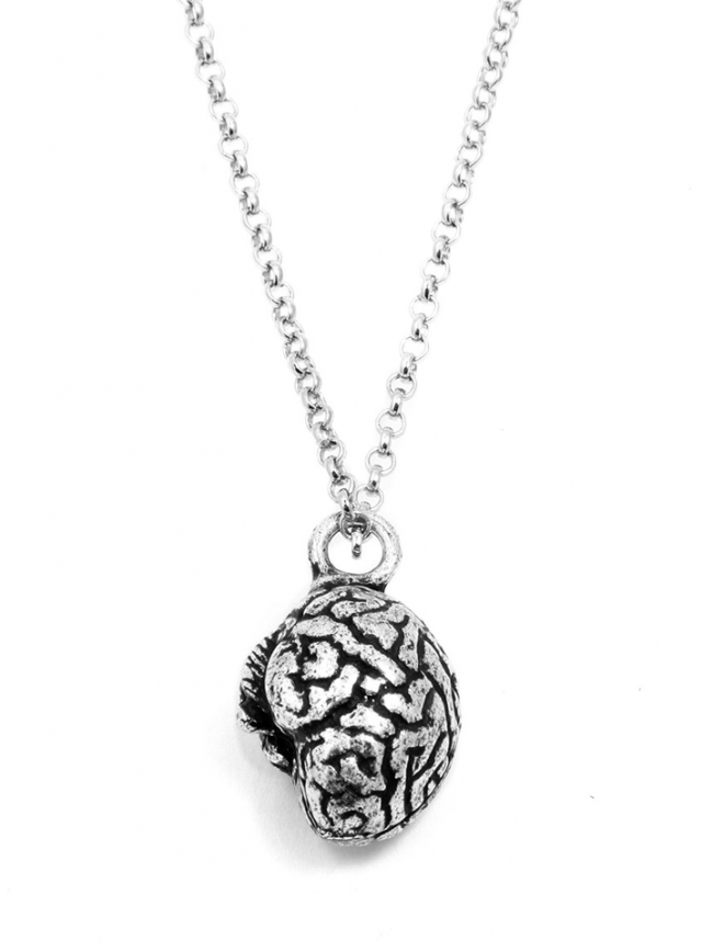 &quot;Anatomical Brain&quot; Necklace by Blue Bayer Design (Silver) - InkedShop - 3
