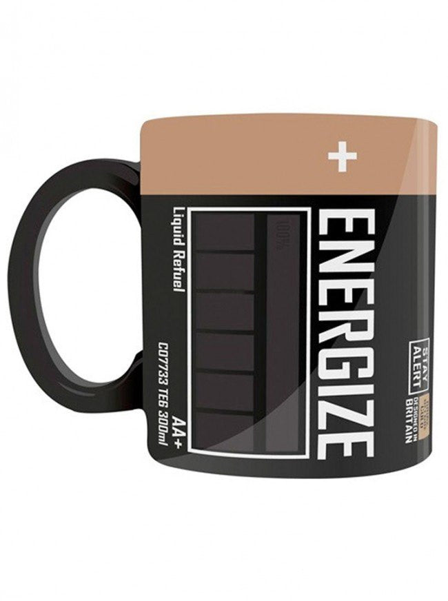 &quot;Energize Battery&quot; Mug (Black) - www.inkedshop.com