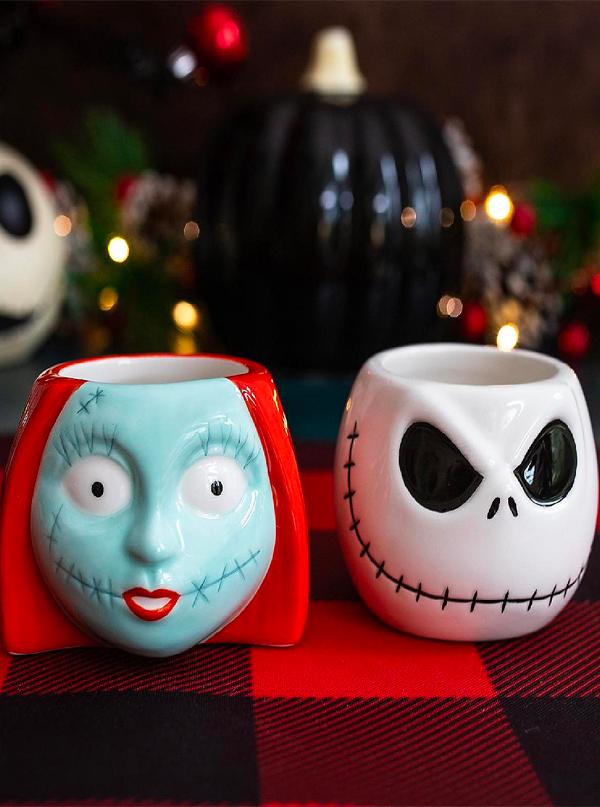 Nightmare Before Christmas Jack &amp; Sally Sculpted Mini Cups