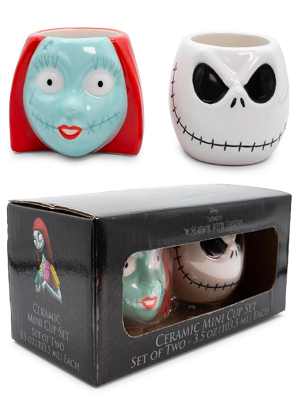 Nightmare Before Christmas Jack &amp; Sally Sculpted Mini Cups