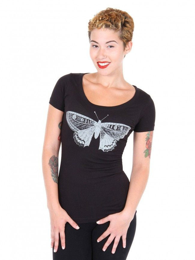 Women&#39;s &quot;Butterfly&quot; Tee by Annex Clothing (Black) - InkedShop - 1