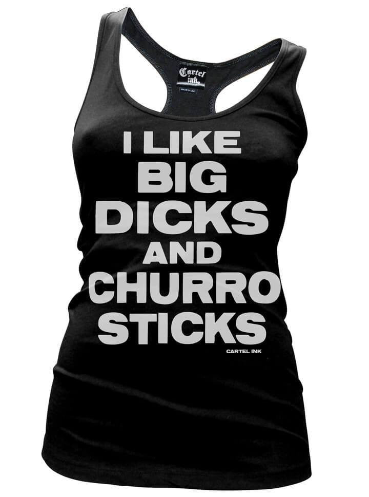 Women&#39;s &quot;Big Dicks And Churro Sticks&quot; Racerback Tank by Cartel Ink (Black) - www.inkedshop.com