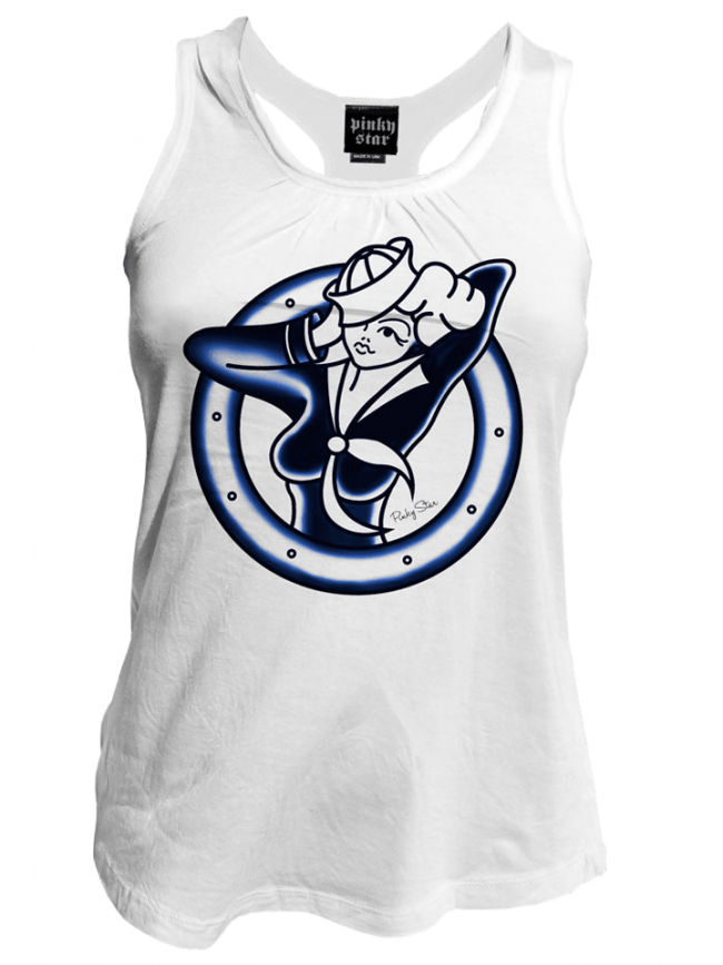 Women&#39;s &quot;Sailor Girl&quot; Tank by Pinky Star (White) - InkedShop - 1