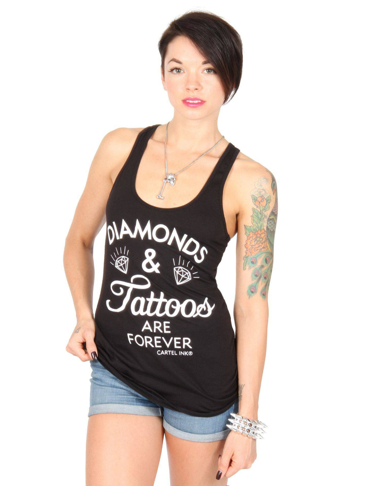 Women&#39;s &quot;Diamonds and Tattoos are Forever&quot; Tank by Cartel Ink - www.inkedshop.com