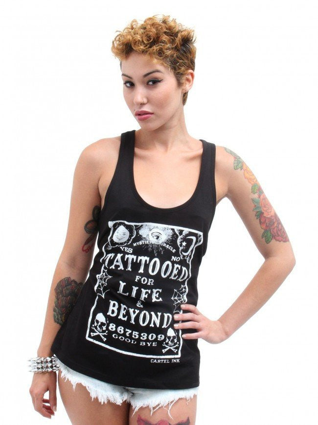Women&#39;s &quot;Tattooed For Life and Beyond&quot; Tank by Cartel Ink (Black) - InkedShop - 2
