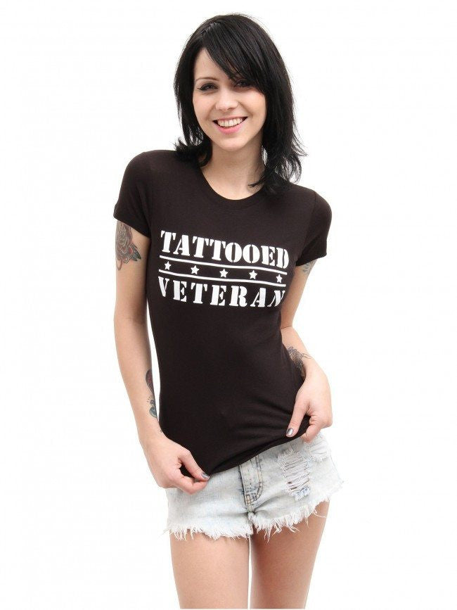 Women&#39;s &quot;Tattooed Veteran&quot; Tee by Steadfast Brand (Black) - InkedShop - 2