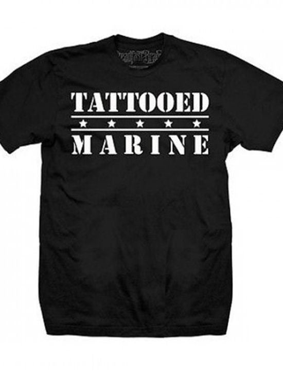 Men&#39;s &quot;Tattooed Marine&quot; Tee by Steadfast Brand (Black) - InkedShop - 2