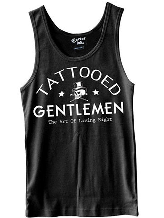 Men&#39;s &quot;Tattooed Gentleman&quot; Tank by Cartel Ink (Black) - www.inkedshop.com