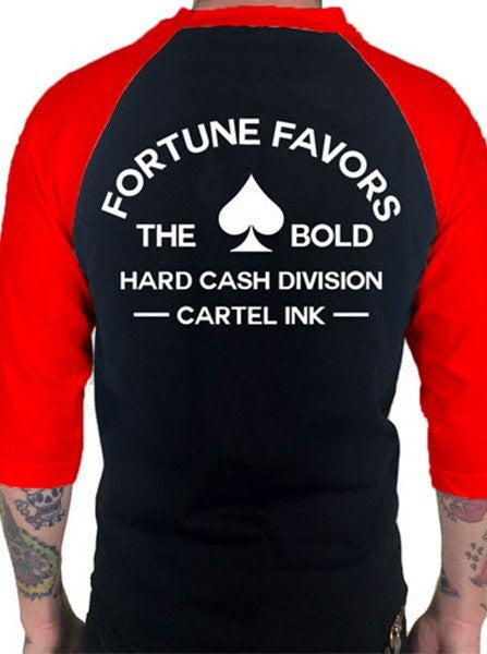 Men&#39;s &quot;Fortune Favors the Bold&quot; 3/4 Sleeve Jersey by Cartel Ink (Multiple Options) - www.inkedshop.com