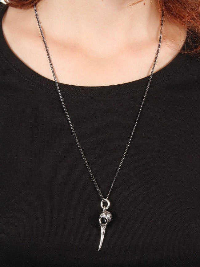 &quot;Hummingbird Skull&quot; Necklace by Lost Apostle (Antique Silver) - InkedShop - 2