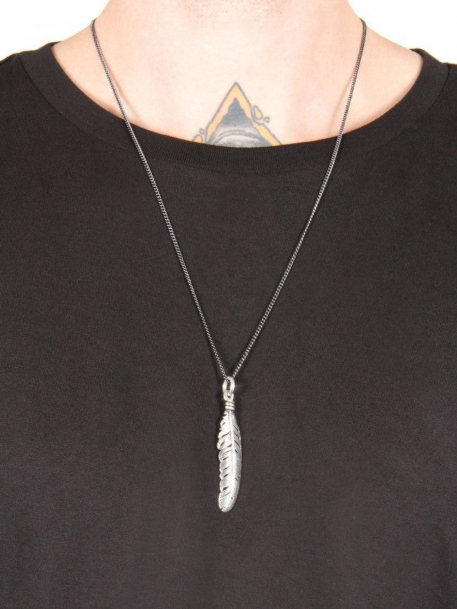 &quot;Feather&quot; Necklace by Lost Apostle (Antique Silver) - InkedShop - 2