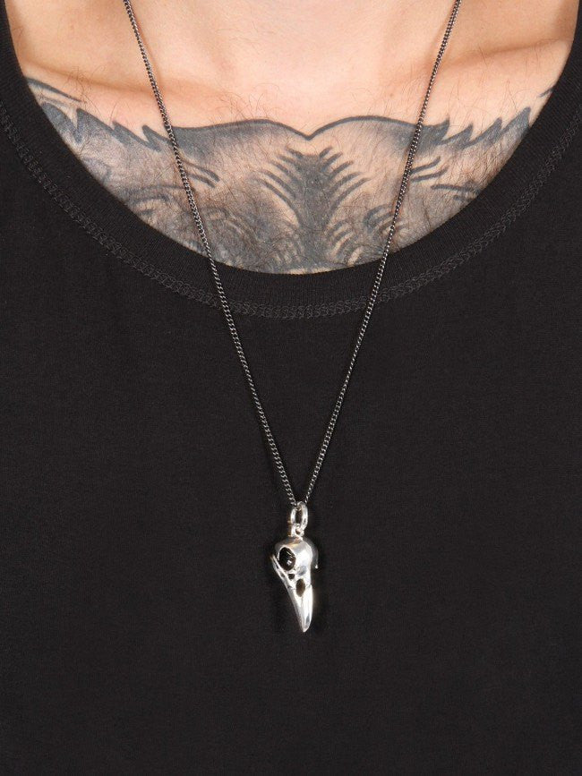 &quot;Raven Skull&quot; Necklace by Lost Apostle (Antique Silver) - InkedShop - 2