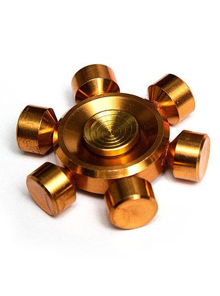 6-Way Metal Fidget Spinner Brass Color - www.inkedshop.com