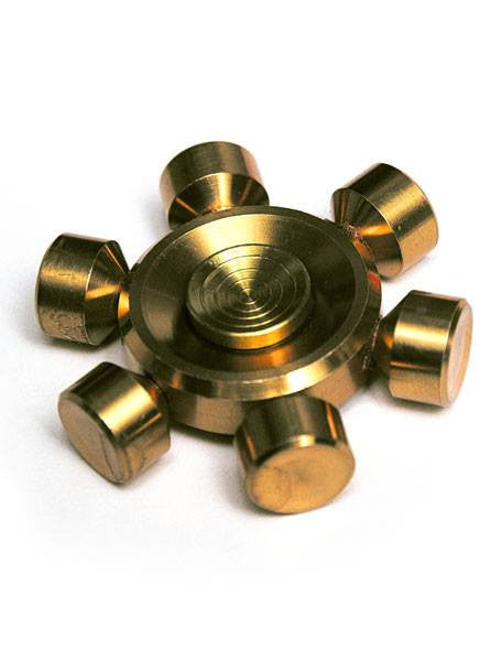 6-Way Metal Fidget Spinner Gold Color - www.inkedshop.com