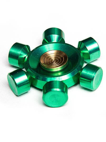 6-Way Metal Fidget Spinner Green Color - www.inkedshop.com