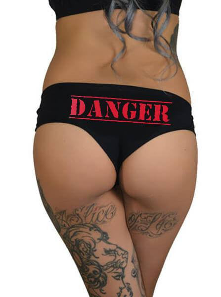 Women&#39;s &quot;Danger&quot; Booty Shorts by Cartel Ink (Black) - www.inkedshop.com