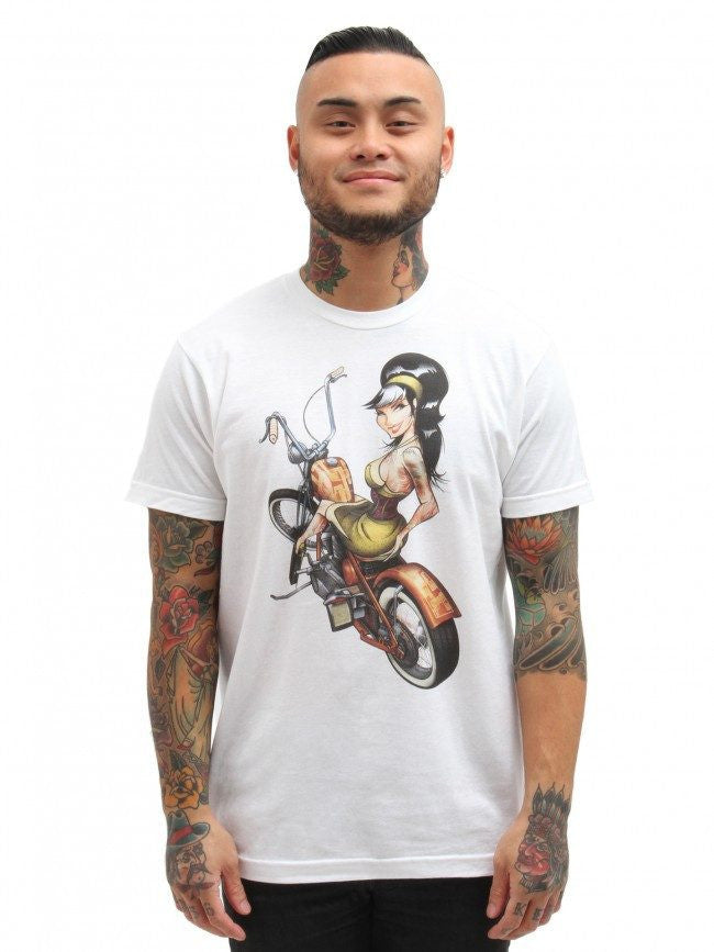 Men&#39;s &quot;Hard Tail&quot; Tee by Lowbrow Art Company (White) - InkedShop - 1