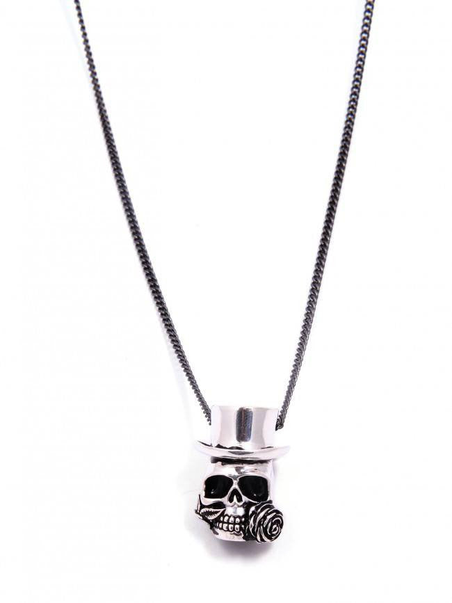 &quot;Baron Samedi Skull&quot; Necklace by Lost Apostle (Antique Silver) - InkedShop - 2