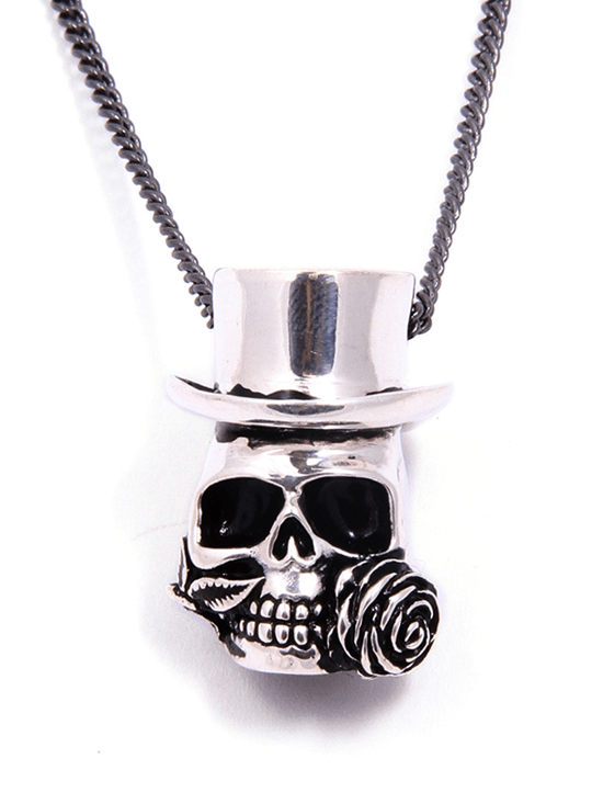 &quot;Baron Samedi Skull&quot; Necklace by Lost Apostle (Antique Silver) - InkedShop - 3