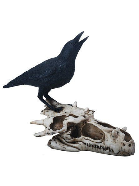 Raven On Dragon Skull Statue by Summit Collection - www.inkedshop.com