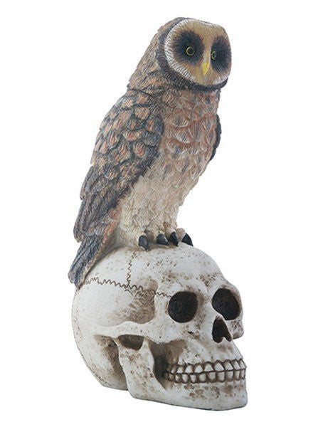 Owl On Skull Statue by Summit Collection - www.inkedshop.com