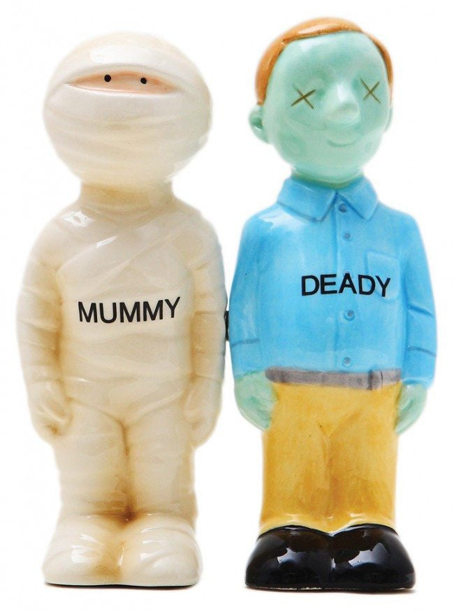 &quot;Mummy &amp; Deady&quot; Salt and Pepper Set by Pacific Trading - www.inkedshop.com