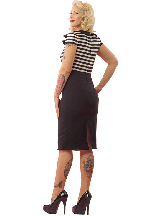 Women&#39;s &quot;Bell Sleeve&quot; Dress by Pinky Pinups (Black) - www.inkedshop.com