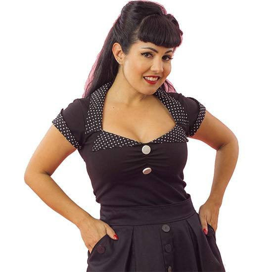 Women&#39;s &quot;Tailored Top&quot; by Pinky Pinups (Black) - www.inkedshop.com
