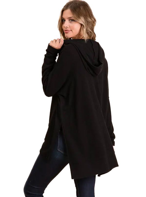 Women&#39;s Over Sized Knit Zip Up Hoodie