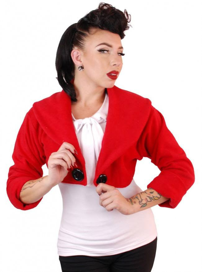 Women&#39;s &quot;Sailor&quot; Bolero Jacket by Pinky Pinups (Red) - www.inkedshop.com