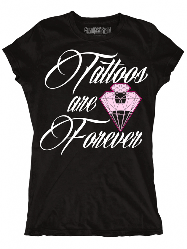 Women&#39;s &quot;Tattoos are Forever Diamond&quot; Tee by Steadfast Brand (Black/Pink) - InkedShop - 1