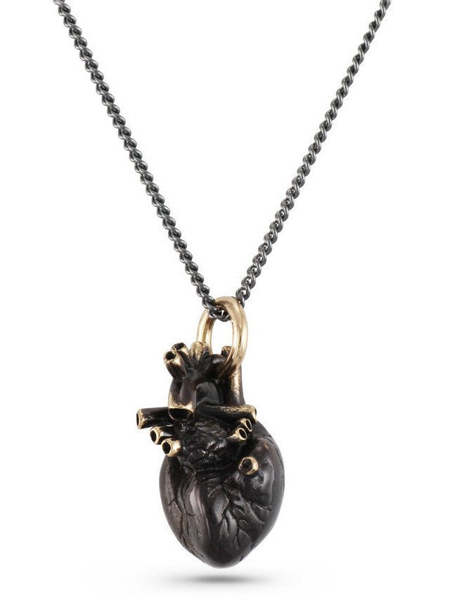 &quot;Black Anatomical Heart Necklace&quot; by Lost Apostle (Bronze) - www.inkedshop.com
