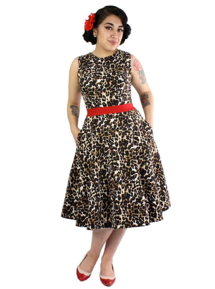 Women&#39;s &quot;Audrey&quot; Full Circle Dress by Hemet (Leopard) - www.inkedshop.com