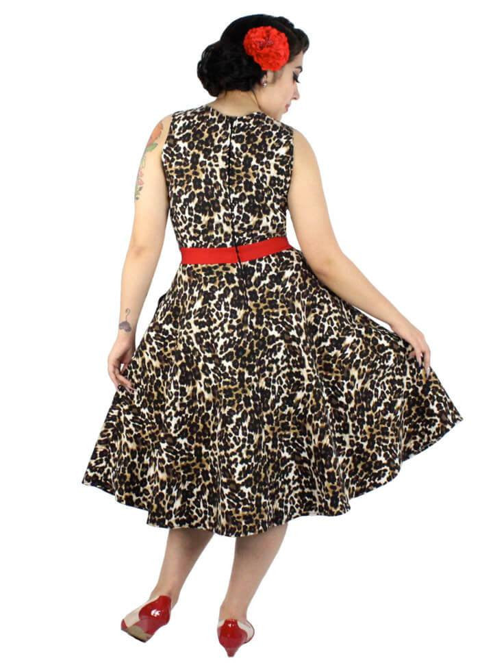 Women&#39;s &quot;Audrey&quot; Full Circle Dress by Hemet (Leopard) - www.inkedshop.com