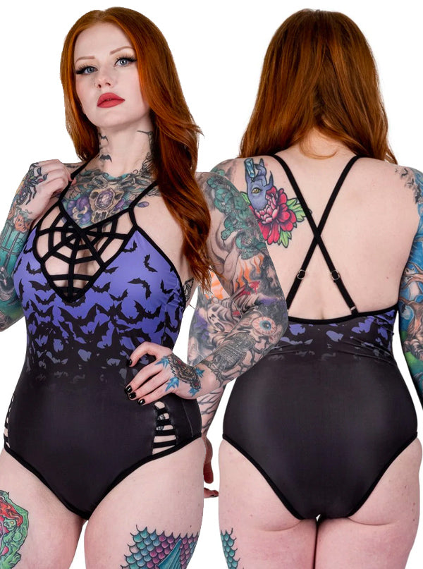 Women&#39;s Bats Fly Caged One-Piece Swimsuit