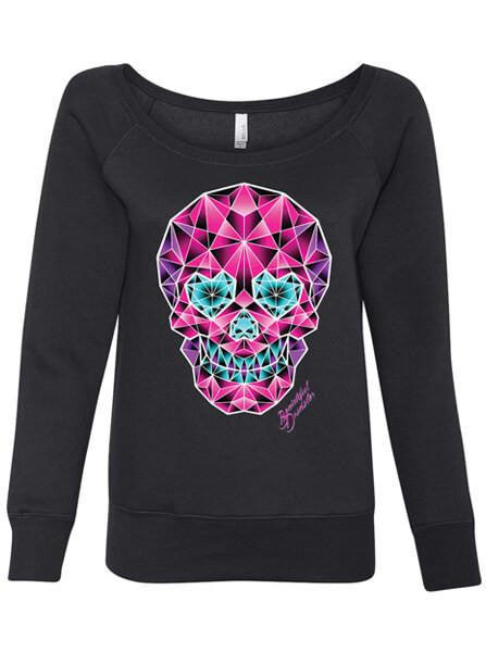 Women&#39;s &quot;Crystal Skull&quot; Pullover by Beautiful Disaster (Black) - www.inkedshop.com