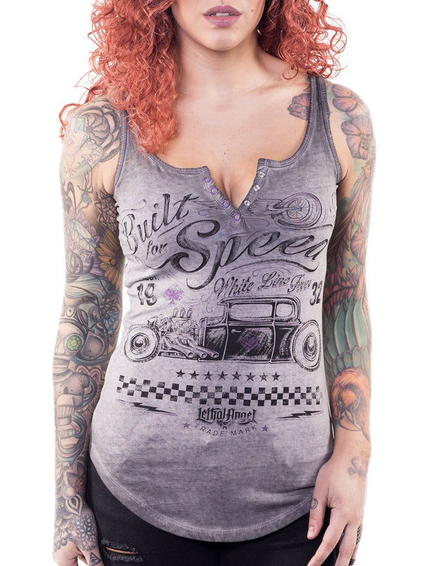 Women&#39;s Built For Speed Hot Rod Lace Up Tank