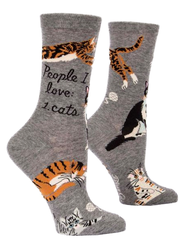 Women&#39;s People I Love: Cats Crew Socks