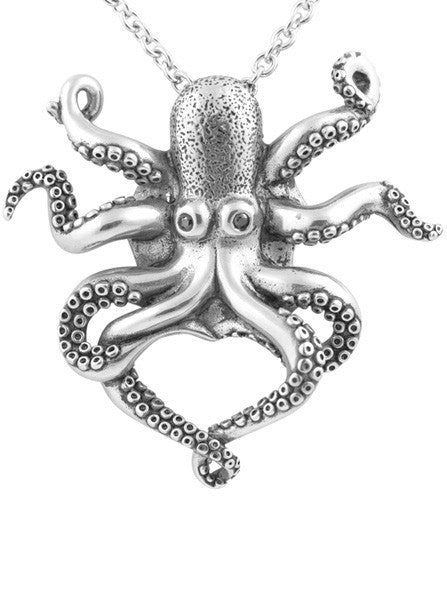 &quot;Black Eyed Octopus&quot; Necklace by Controse (Silver) - www.inkedshop.com
