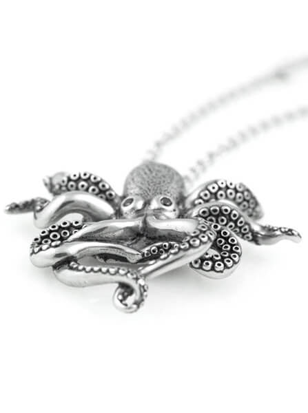 &quot;Black Eyed Octopus&quot; Necklace by Controse (Silver) - www.inkedshop.com