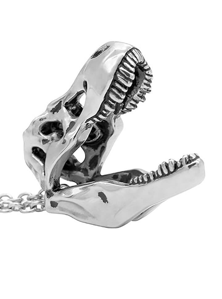 &quot;T-Rex Skull&quot; Necklace by Controse (Silver) - www.inkedshop.com