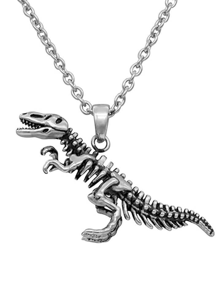&quot;T-Rex Skeleton&quot; Necklace by Controse (Silver) - www.inkedshop.com