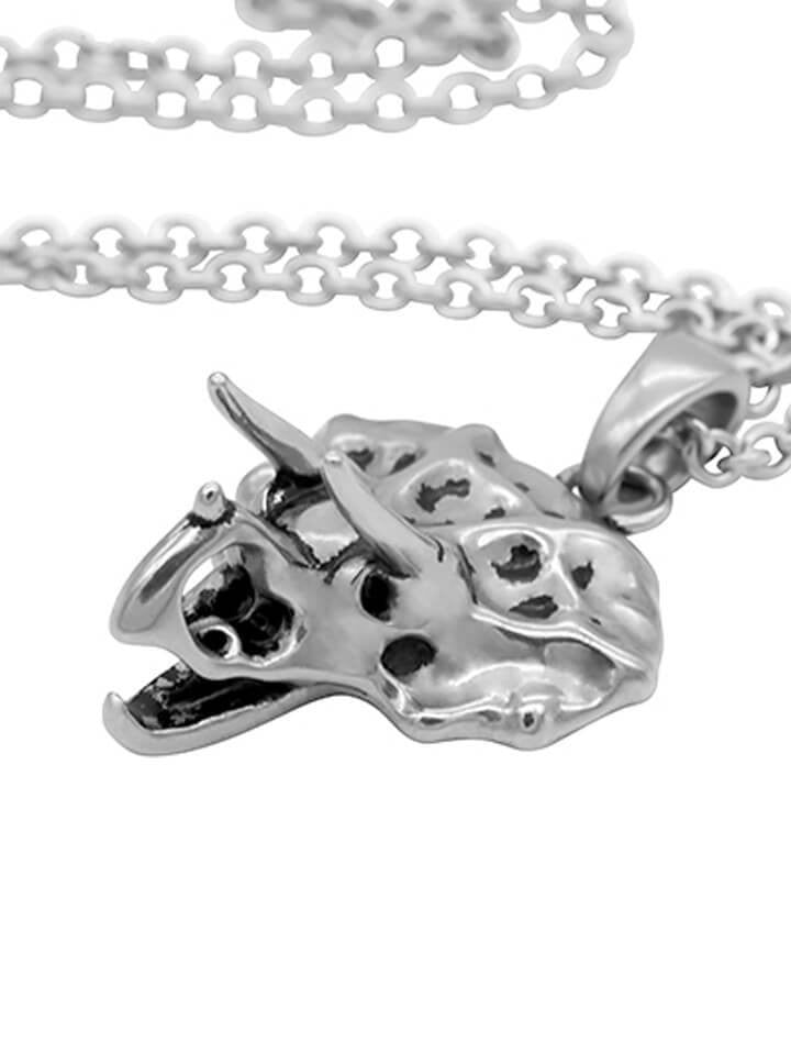 &quot;Triceratops Skull&quot; Necklace by Controse (Silver) - www.inkedshop.com