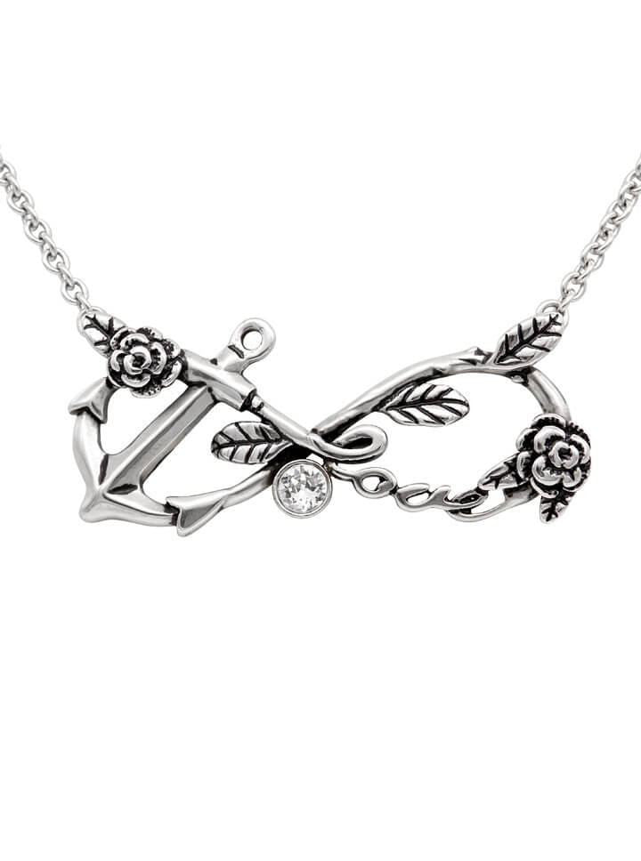 &quot;Infiniti Love Anchor&quot; Necklace by Controse (Silver) - www.inkedshop.com