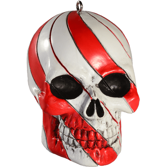 Candy Cane Skull Ornament